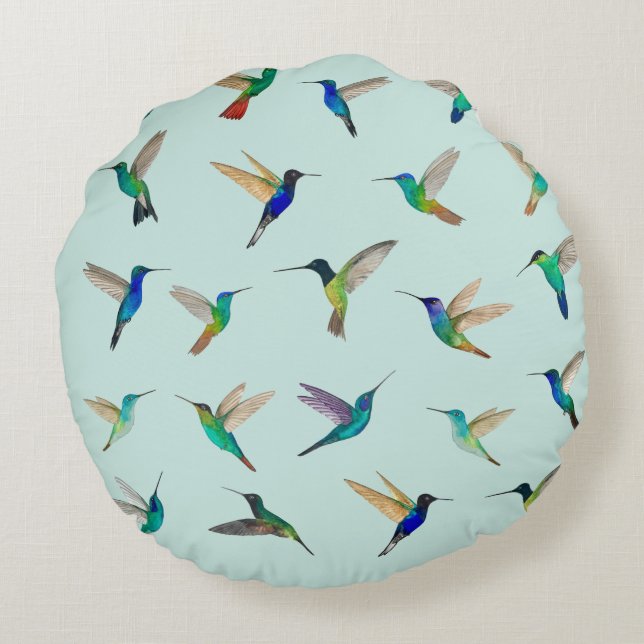 Hummingbirds Round Cushion (Back)