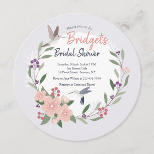 Hummingbirds Round Invitation