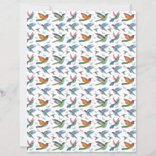 Hummingbirds Scrapbook Paper