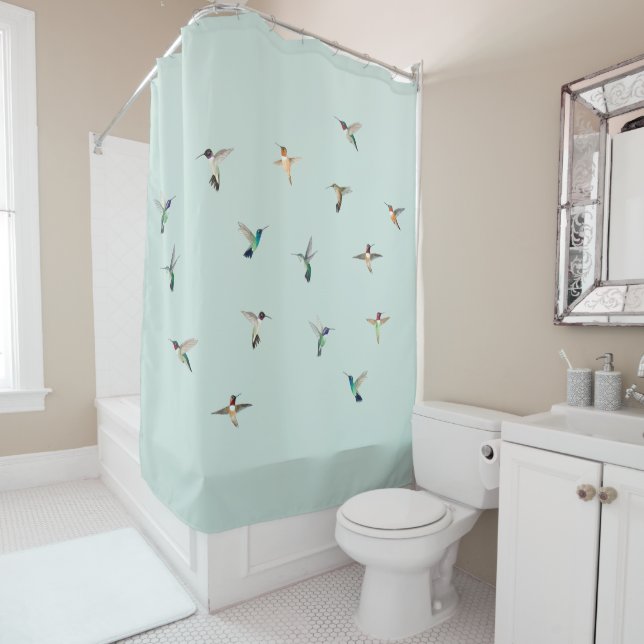 Hummingbirds Shower Curtain (In Situ)