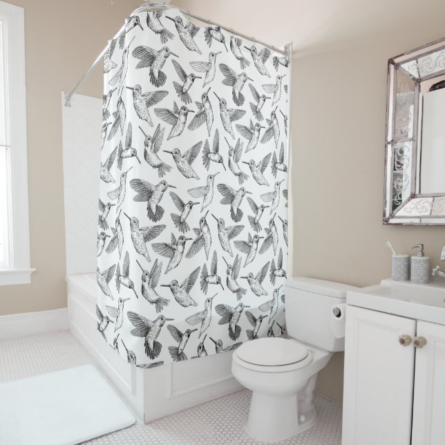 Hummingbirds Shower Curtain (In Situ)