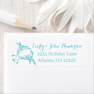 Hummingbirds Teal and Canyon Gold Return Address