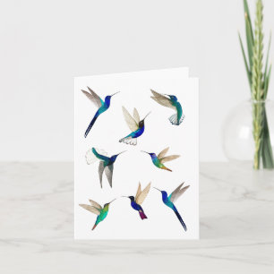 Hummingbirds thank you card