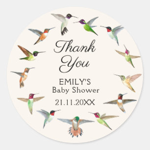 Hummingbirds Thank You Classic Round Sticker