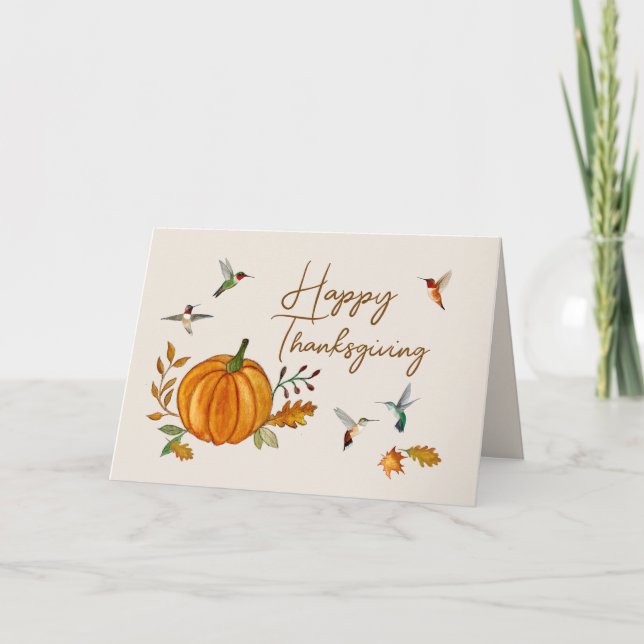 Hummingbirds Thanksgiving Card (Front)