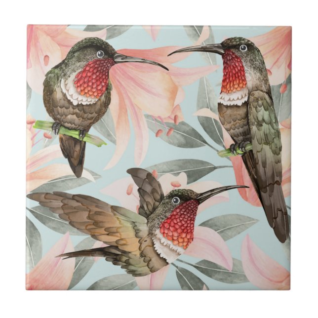 Hummingbirds Tile (Front)