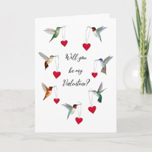 Hummingbirds Valentine's Day Card