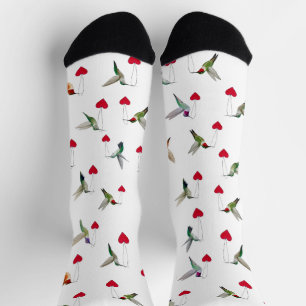 Hummingbirds Valentine's Day Socks