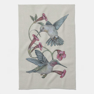 Hummingbirds & Vine Tea Towel