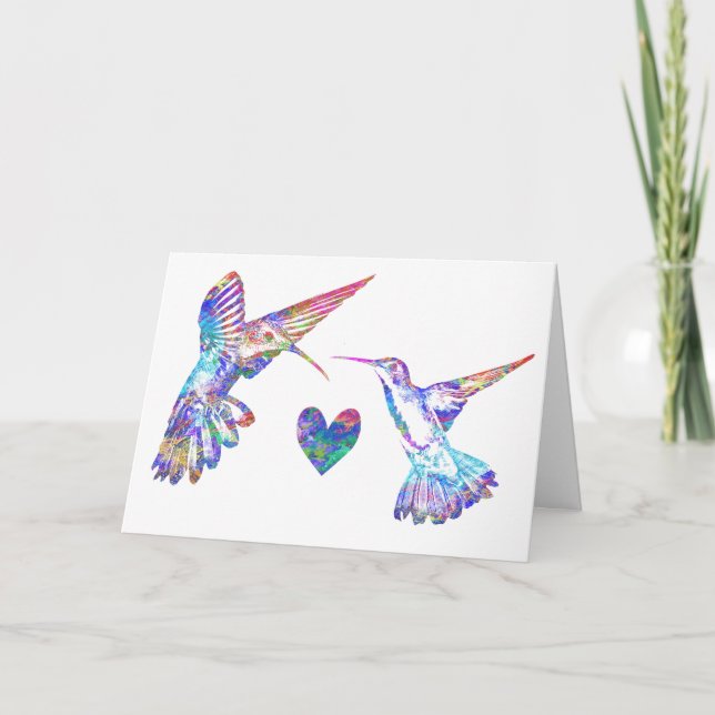 Hummingbirds Wedding Card (Front)