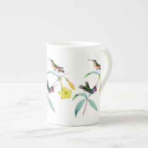Hummingbirds Wildflower Botanical Bone China Mug