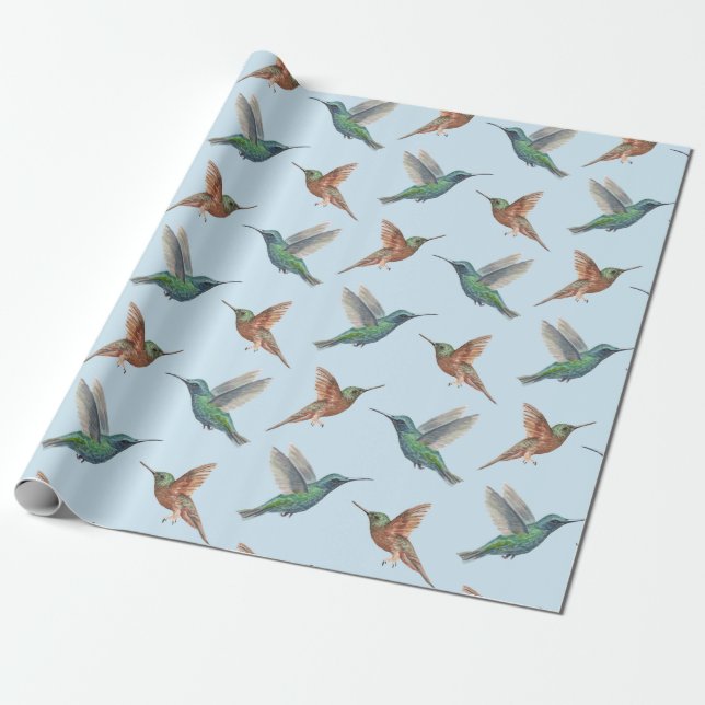 Hummingbirds Wrapping Paper (Unrolled)