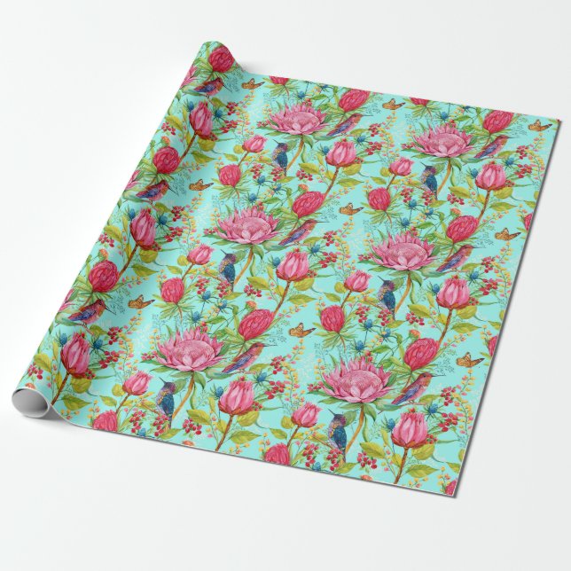 Hummingbirds Wrapping Paper (Unrolled)