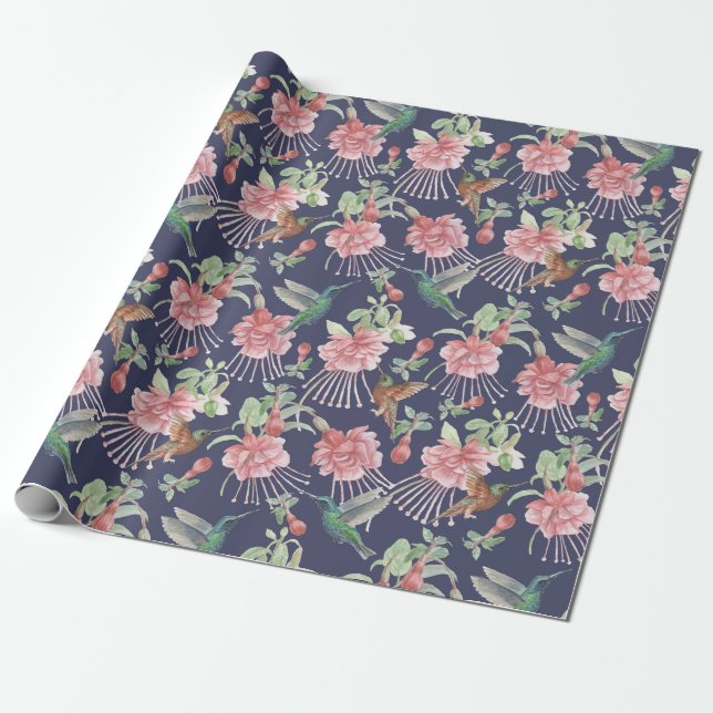 Hummingbirds Wrapping Paper (Unrolled)