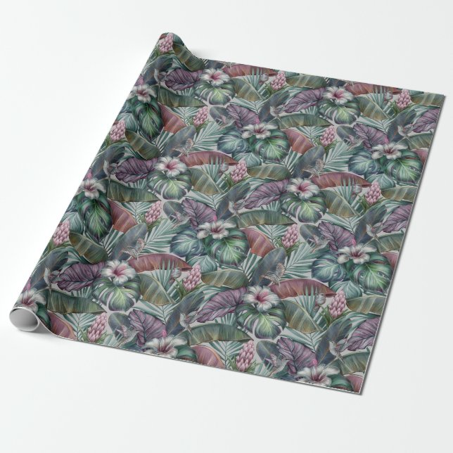 Hummingbirds Wrapping Paper (Unrolled)
