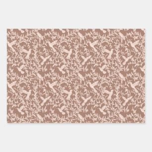 Hummingbirds Wrapping Paper Flat Sheet Set of 3