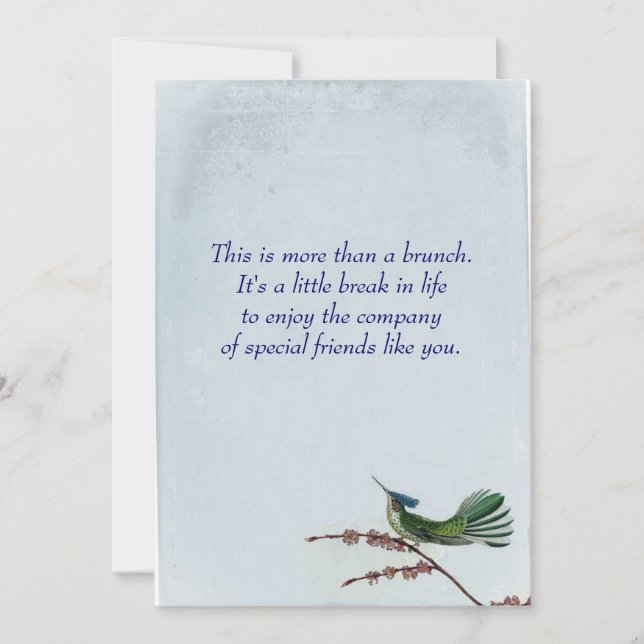 Hummungbird Brunch Invitation (Front)