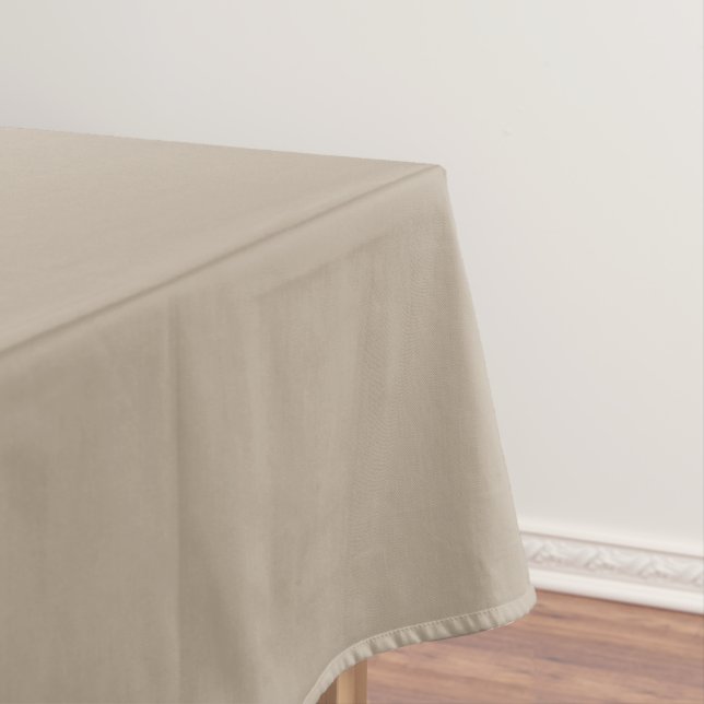 Hummus Beige, Light Brown Neutral Solid Colour Tablecloth (In Situ)