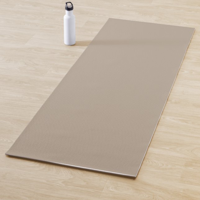 Hummus Beige, Light Brown Neutral Solid Colour Yoga Mat (In Situ)