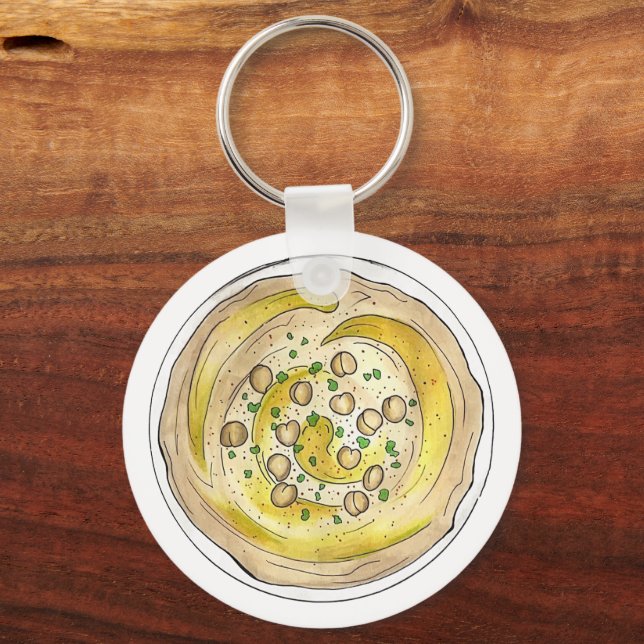 Hummus Houmous Mediterranean Middle Eastern Food Key Ring (Front)