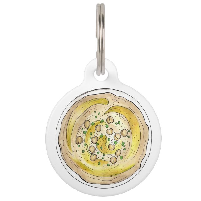 Hummus Houmous Mediterranean Middle Eastern Food Pet Tag (Front)