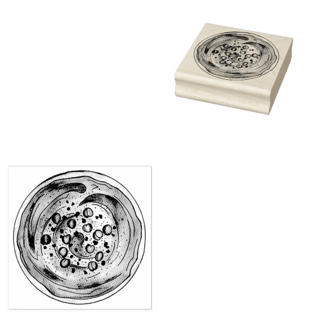 Hummus Houmous Mediterranean Middle Eastern Food Rubber Stamp (Stamped)