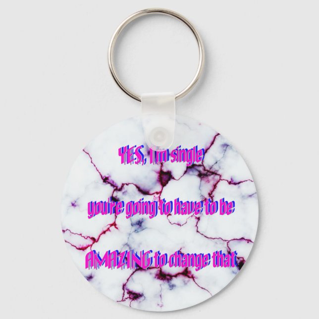 Humor - Amazing & Single Key Ring (Front)