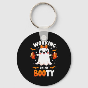 Humor Boo Working On My Booty Gym Fitness Hallowee Key Ring