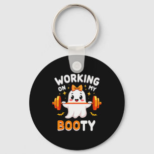 Humor Boo Working On My Booty Gym Fitness Hallowee Key Ring