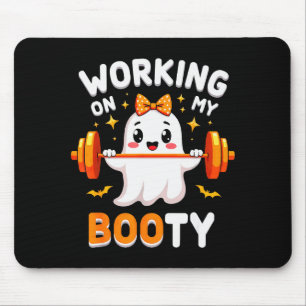 Humor Boo Working On My Booty Gym Fitness Hallowee Mouse Mat