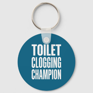 Humor Clogging Bathroom Toilet Champion Joke Smile Key Ring