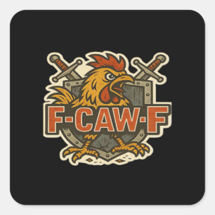 Humor Crow Funny Gothic F-Caw-F Square Sticker