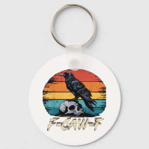 Humor F-Caw-F Gothic Funny Crow Essential Retro St Key Ring