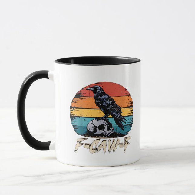 Humor F-Caw-F Gothic Funny Crow Essential Retro St Mug (Left)