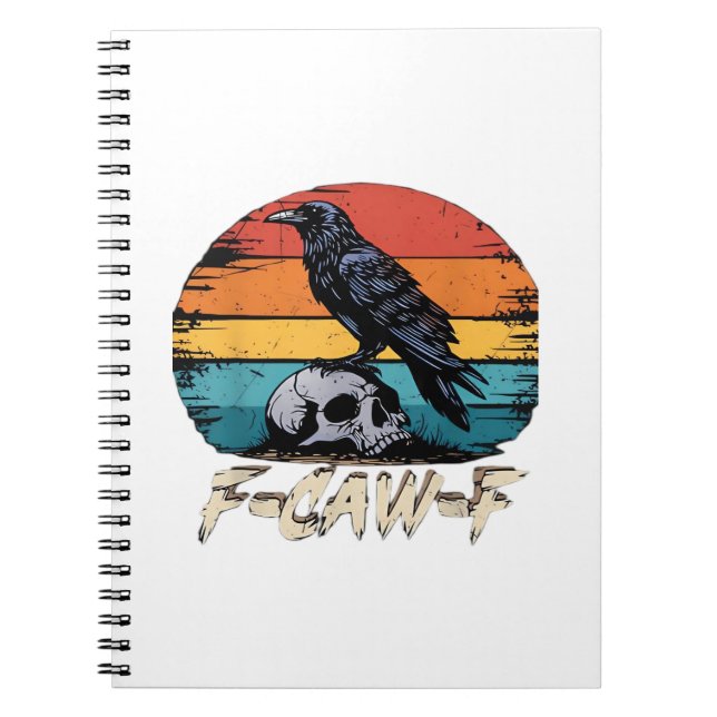 Humor F-Caw-F Gothic Funny Crow Essential Retro St Notebook (Front)