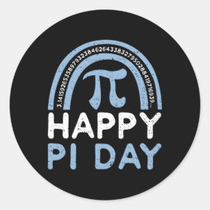 Humor Happy Pi Day Pi Day Sayings Classic Round Sticker