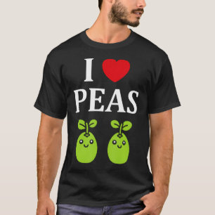 Humor Pea Simple Minimalist Vegetable I Love Peas T-Shirt