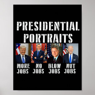 Humor Presidential Rtraits Trump Obama Biden Clint Poster