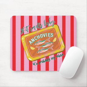 Humorous Anchovy Email Joke Design Mouse Mat