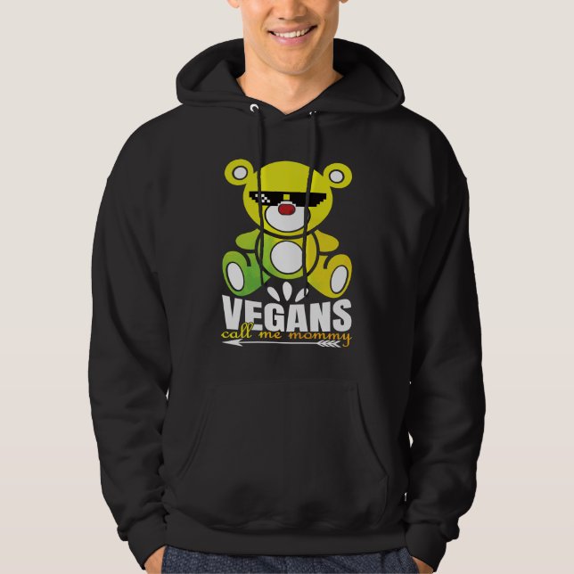 Humorous Bear Of Vegetarians Quote Hoodie (Front)