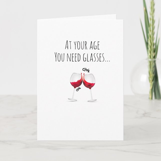 Humorous Birthday Wine Card (Front)