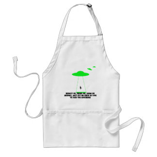 Humorous chicken abduction standard apron