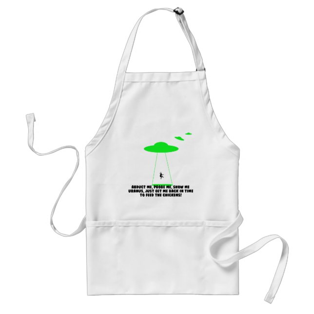 Humorous chicken abduction standard apron (Front)