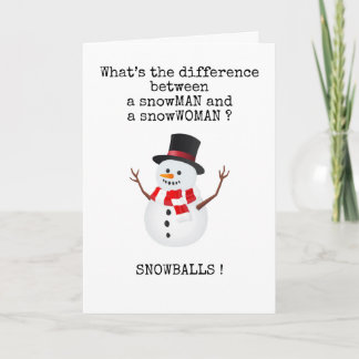 Humorous Christmas Card Snowman Design
