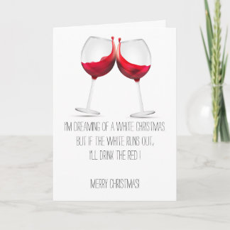 Humorous Christmas Card Wine Design