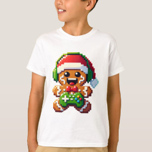 Humorous Christmas Gamer Gingerbread Holiday Gift T-Shirt