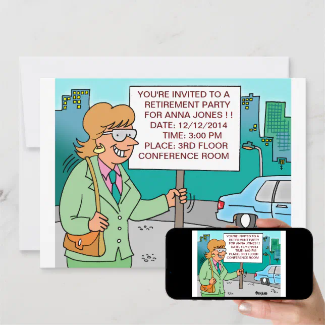 Humorous Corporate Cartoon Retirement Invitations Zazzle