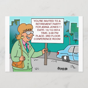HUMOROUS CORPORATE CARTOON RETIREMENT INVITATIONS