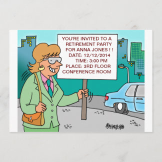 HUMOROUS CORPORATE CARTOON RETIREMENT INVITATIONS