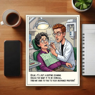 Humorous Dentist Office Cartoon Postcard